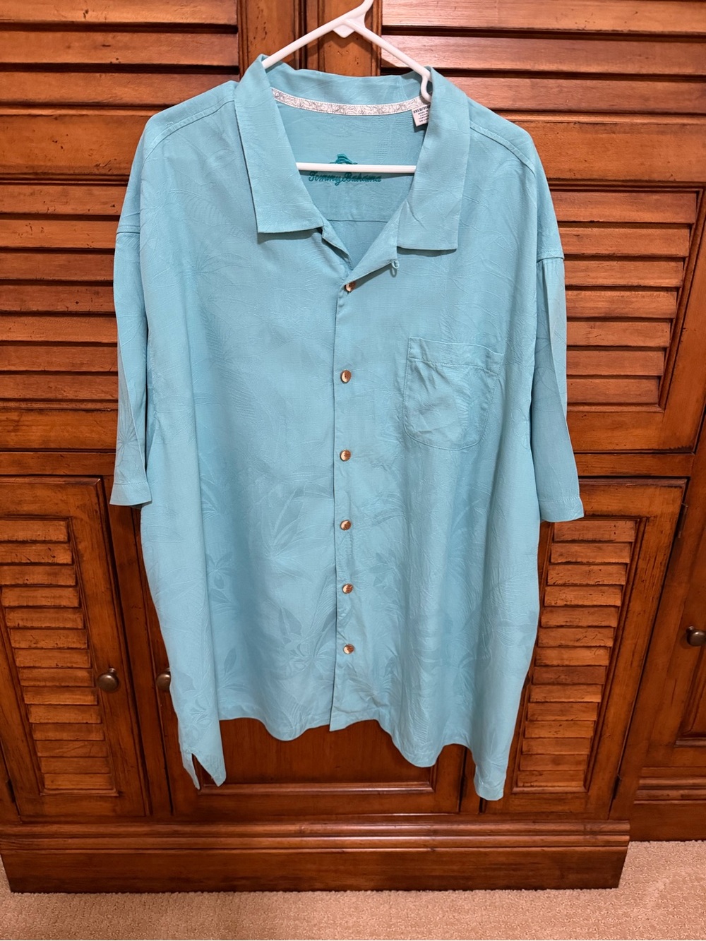 Tommy Bahama Aqua Blue Short Sleeve Button-Up Camp Shirt - Size 3️⃣XLB